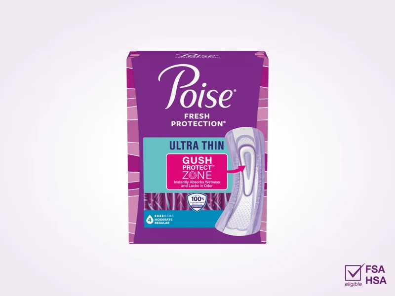 Poise Ultra Thin Pads, 4 Drop Moderate, Regular Length