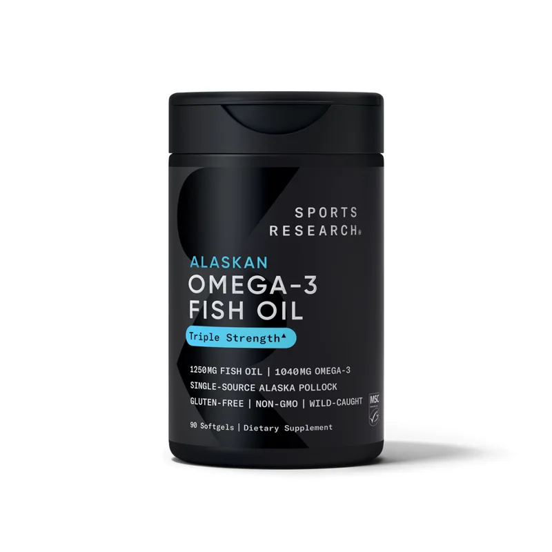 Sports Research Triple Strength Omega-3 Fish Oil 1250 mg (Wild Alaska Pollock)
